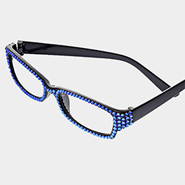 Crystal Pave Rectangular Reading Glasses