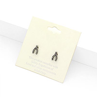 Crystal Wishbone Stud Earrings