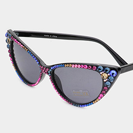 Crystal Cat Eye Sunglasses