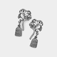 Bird Cage Dangle Tree of Life Earrings