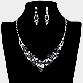 Teardrop Accented Rhinestone Necklace