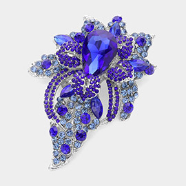 Floral Crystal Pave Bouquet Brooch / Pendant