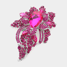 Floral Crystal Pave Bouquet Brooch / Pendant