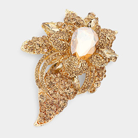 Floral Crystal Pave Bouquet Brooch / Pendant