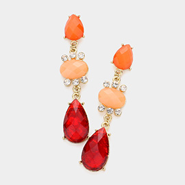 Crystal Rhinestone Link Drop Earrings