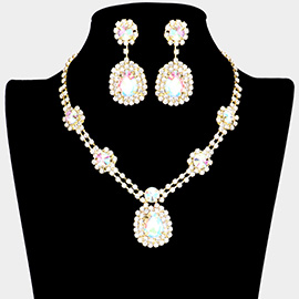 Teardrop Accented Rhinestone Necklace