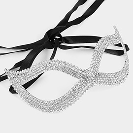 Crystal Rhinestone Paved Cat Eye Mask