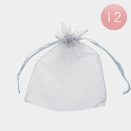 12PCS - 5.5 X 6.5 Ribboned Organza Gift Bags