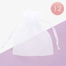 12PCS - 5.5 X 6.5 Ribboned Organza Gift Bags