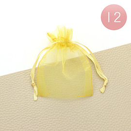 12PCS - 3 X 3.5 Ribboned Organza Gift Bags