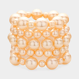 5PCS - Pearl Strand Stretch Bracelets