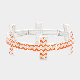 Chevron Cross Stretch Bracelet