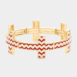 Chevron Cross Stretch Bracelet