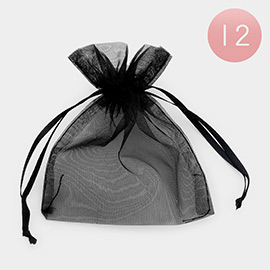 12PCS - 4 X 5 Ribboned Organza Gift Bags