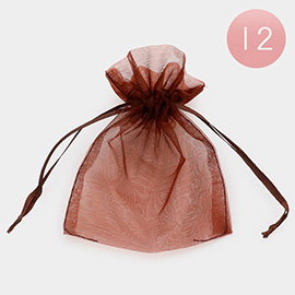 12PCS - 4 X 5 Ribboned Organza Gift Bags