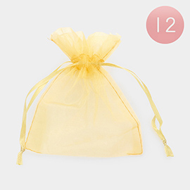 12PCS - 4 X 5 Ribboned Organza Gift Bags