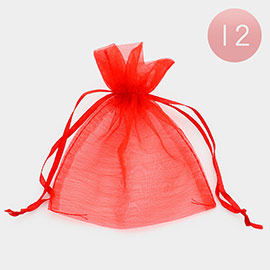 12PCS - 4 X 5 Ribboned Organza Gift Bags