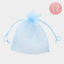 12PCS - 5.5 X 6.5 Ribboned Organza Gift Bags