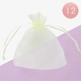 12PCS - 5.5 X 6.5 Ribboned Organza Gift Bags