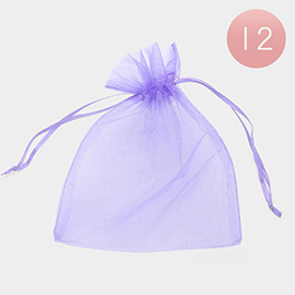 12PCS - 5.5 X 6.5 Ribboned Organza Gift Bags