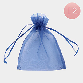 12PCS - 5.5 X 6.5 Ribboned Organza Gift Bags