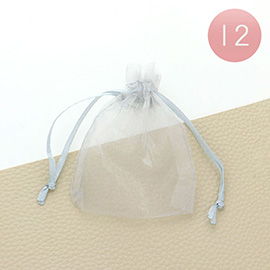 12PCS - 3 X 3.5 Ribboned Organza Gift Bags