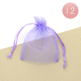 12PCS - 3 X 3.5 Ribboned Organza Gift Bags