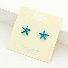 Crystal Starfish Stud Earrings