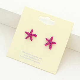 Crystal Starfish Stud Earrings