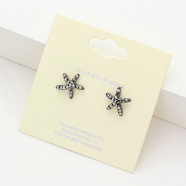 Crystal Starfish Stud Earrings