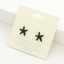 Crystal Starfish Stud Earrings