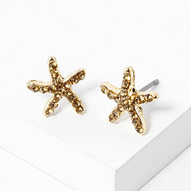 Crystal Paved Starfish Stud Earrings