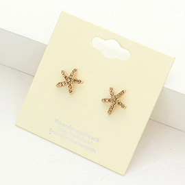 Crystal Starfish Stud Earrings