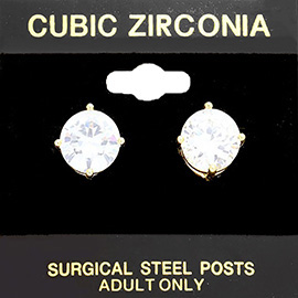 10mm Round CZ Stud Earrings
