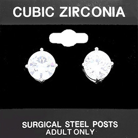 10mm Round CZ Stud Earrings