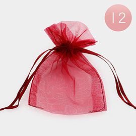 12PCS - 4 X 5 Ribboned Organza Gift Bags