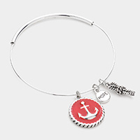 Metal Anchor Rope Bangle Bracelet