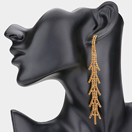 Crystal Elongated Tree Evening Earrings