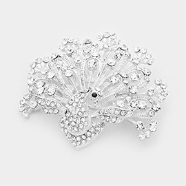 Crystal Stone Paved Peacock Pin Brooch