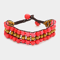 Bohemian Round Bead Stacked Bracelet