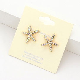 Crystal Starfish Stud Earrings