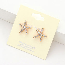 Crystal Starfish Stud Earrings