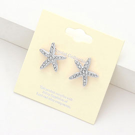 Crystal Starfish Stud Earrings