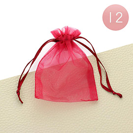 12PCS - 3 X 3.5 Ribboned Organza Gift Bags