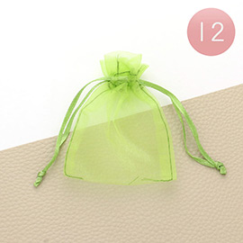 12PCS - 3 X 3.5 Ribboned Organza Gift Bags