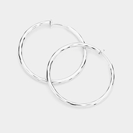 1.75 Inch Clip On Hoop Earrings