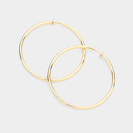 1.75 Inch Clip On Hoop Earrings