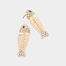 Fishbone Stud Earrings