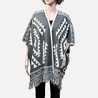 Tribal Fringe Acrylic Poncho