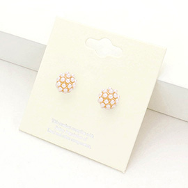 Pearl Shamballa Ball Stud Earrings